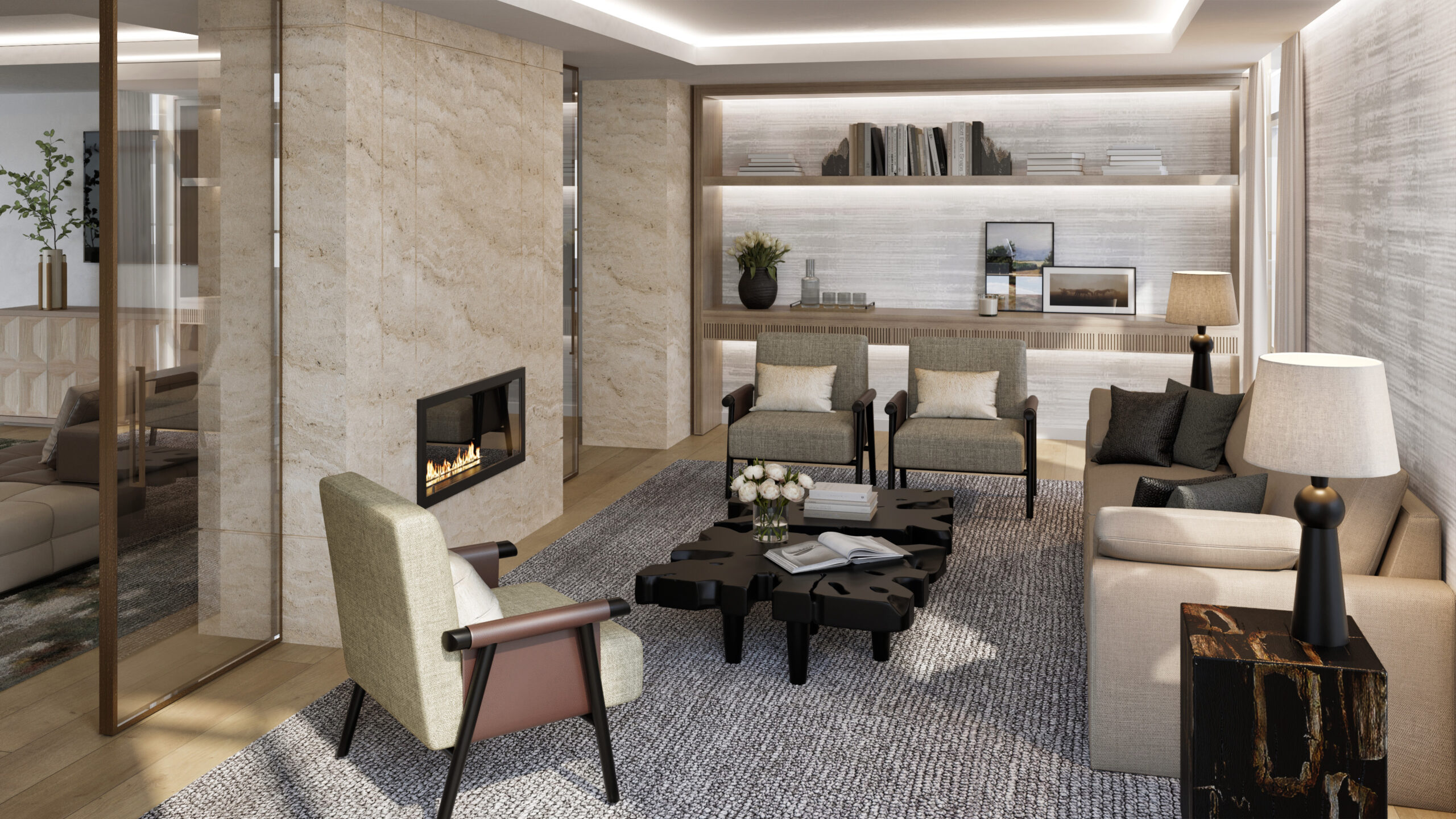 Fort Worth Club Render FIRESIDE LOUNGE 20230530-CRMP