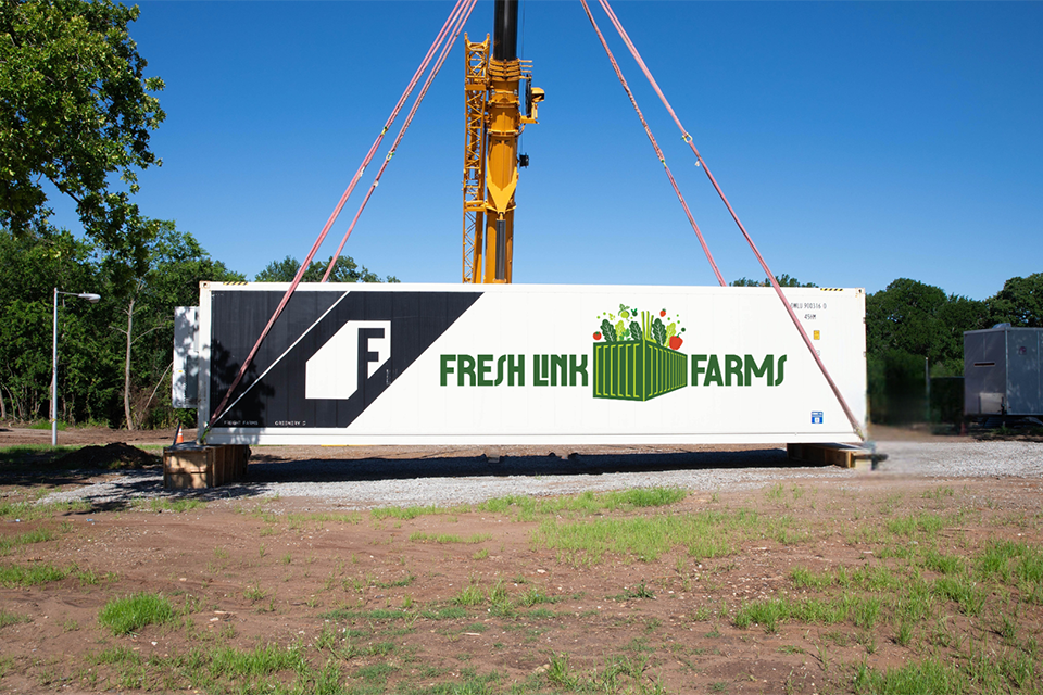 A Fresh Link Farms freight box