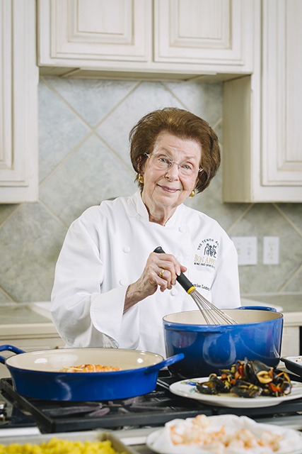 Louise Lamensdorf prepares a meal