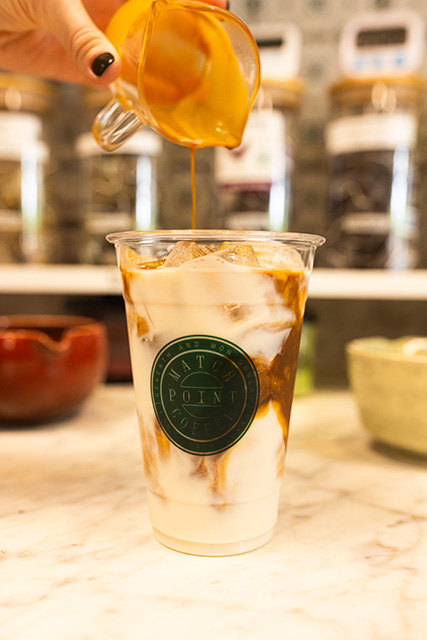 A drink at Match Point Coffee