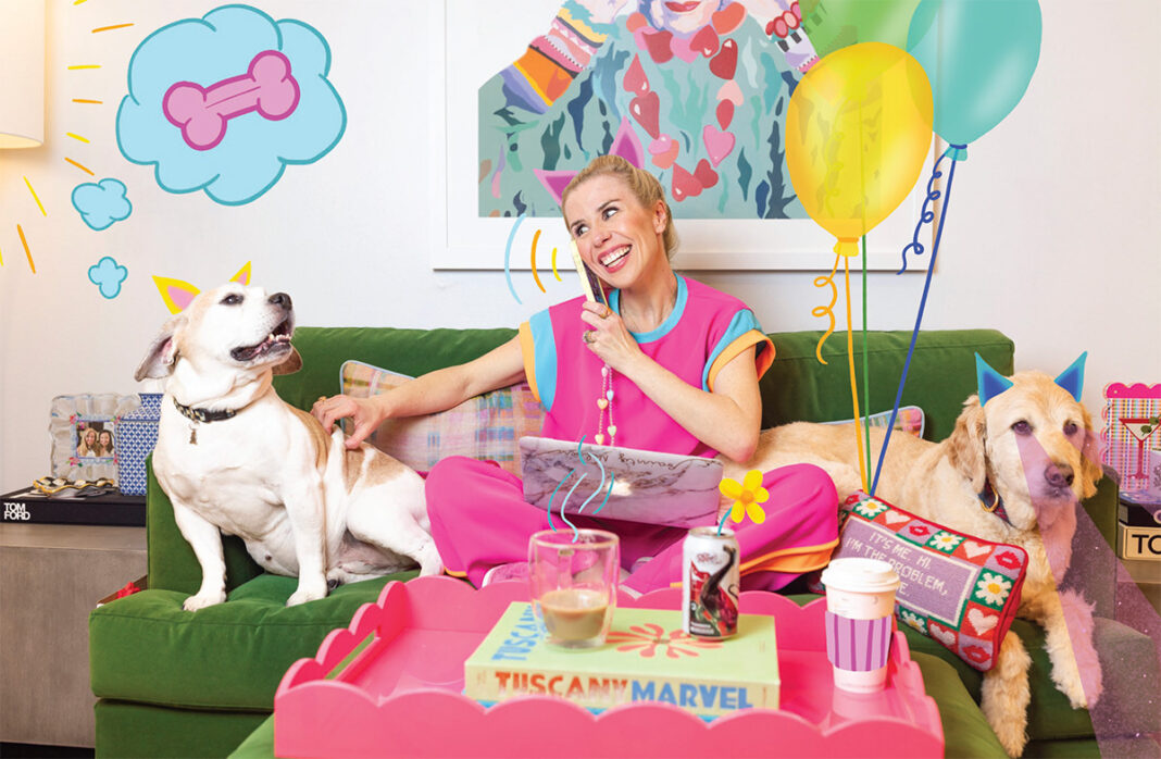 Sainty Nelson with her dogs