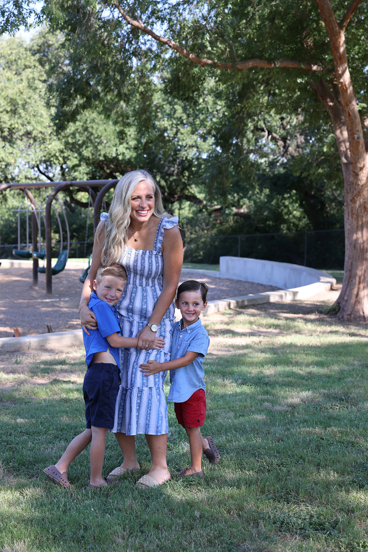 Kylette Harrison playing with her boys