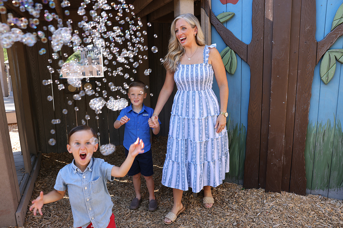 Kylette Harrison playing with her boys