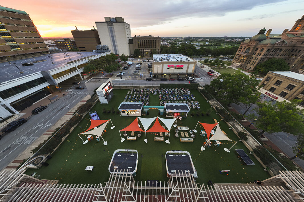 Aerial shot of Rooftop Cinema Club