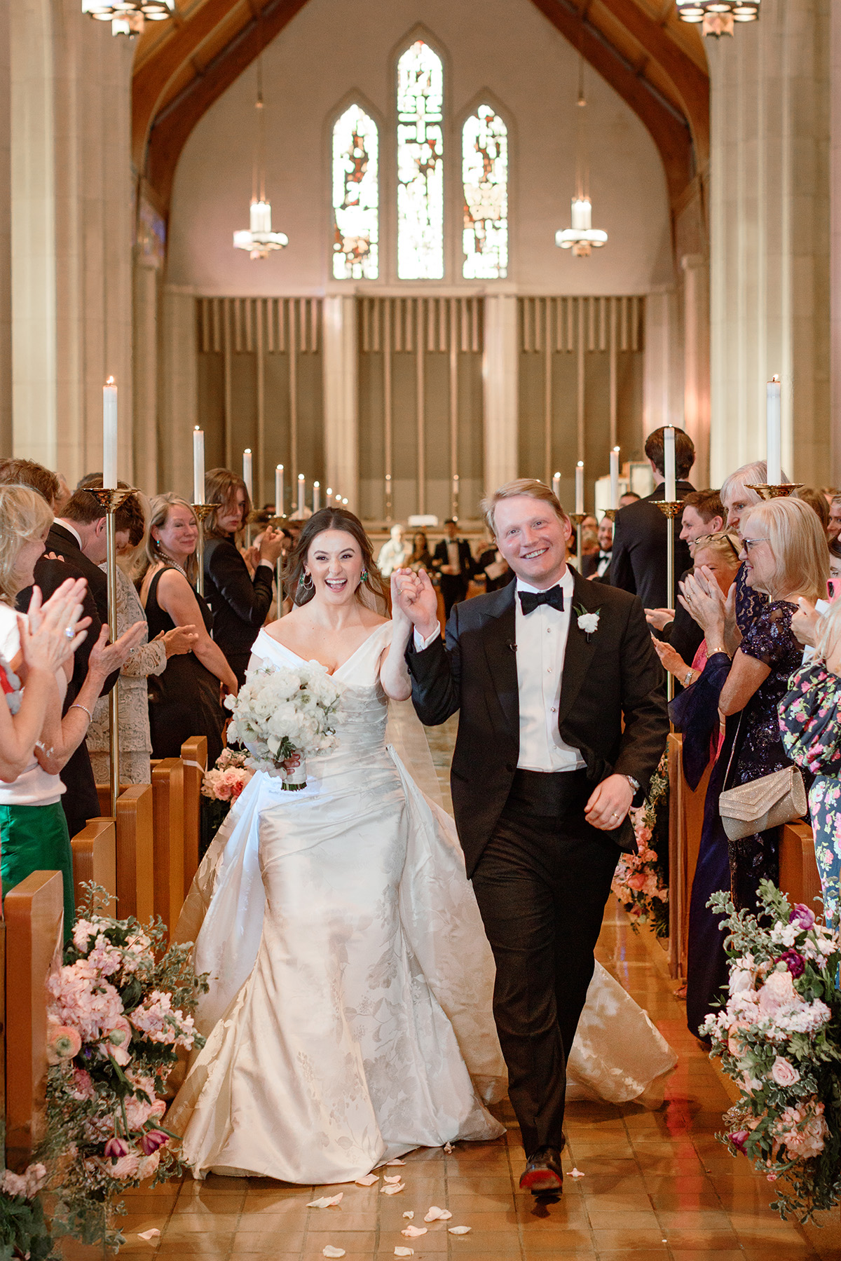 Devon and Patrick down the aisle