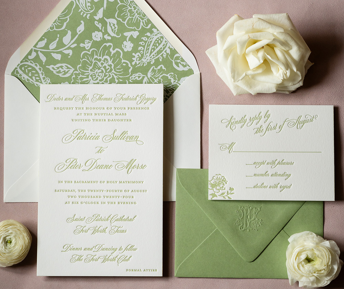 Tricia and Peter's stationery