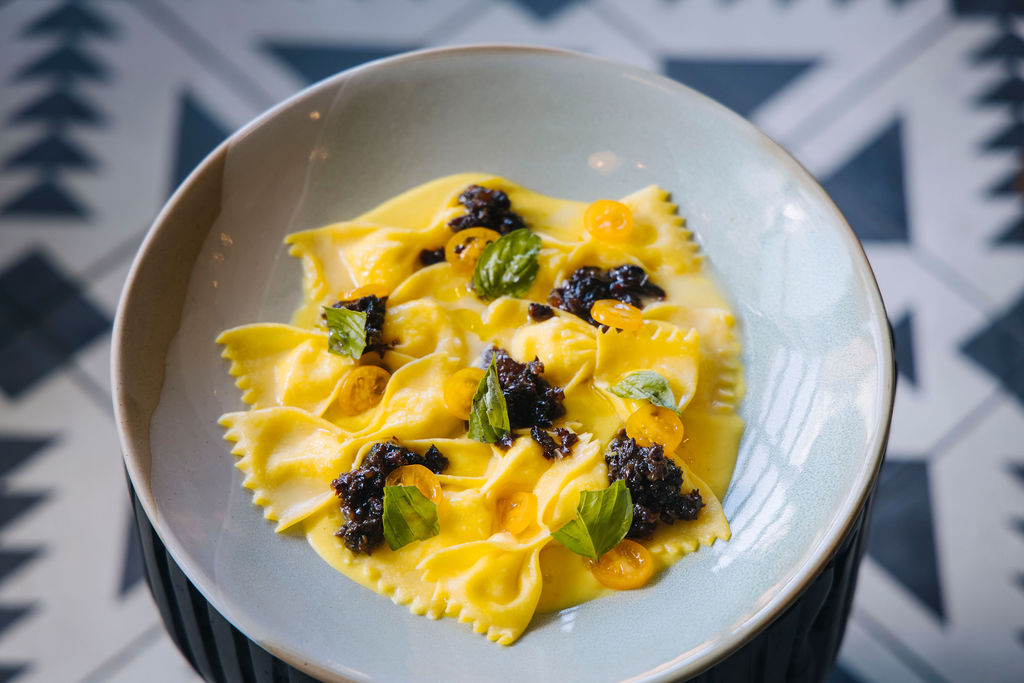 Duchess' Ricotta and Corn Stuffed Farfalle