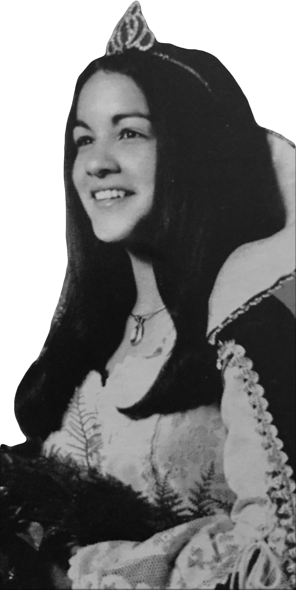 Lewis in her homecoming queen regalia at St. Michael’s High School in Santa Fe.