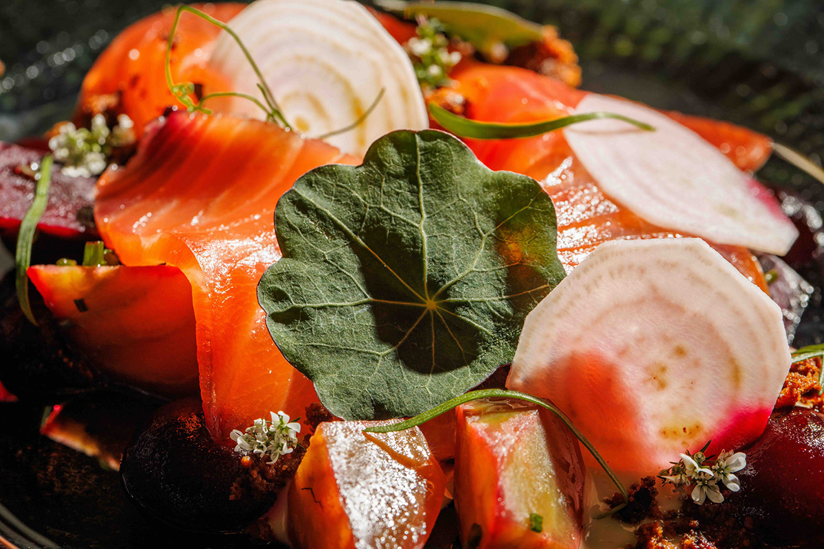 The Mont beet-cured salmon