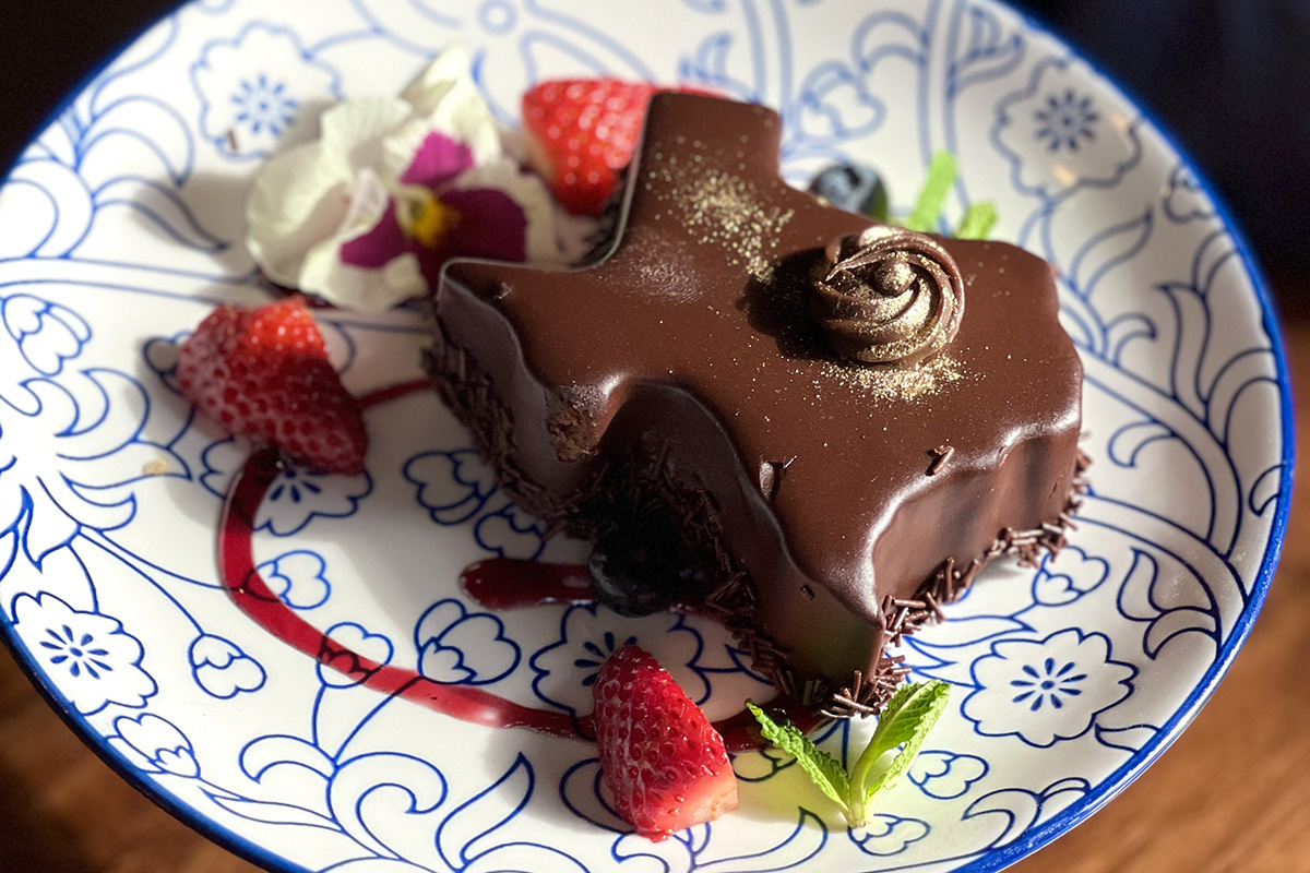 Ferah Catering Texas shaped chocolate cake