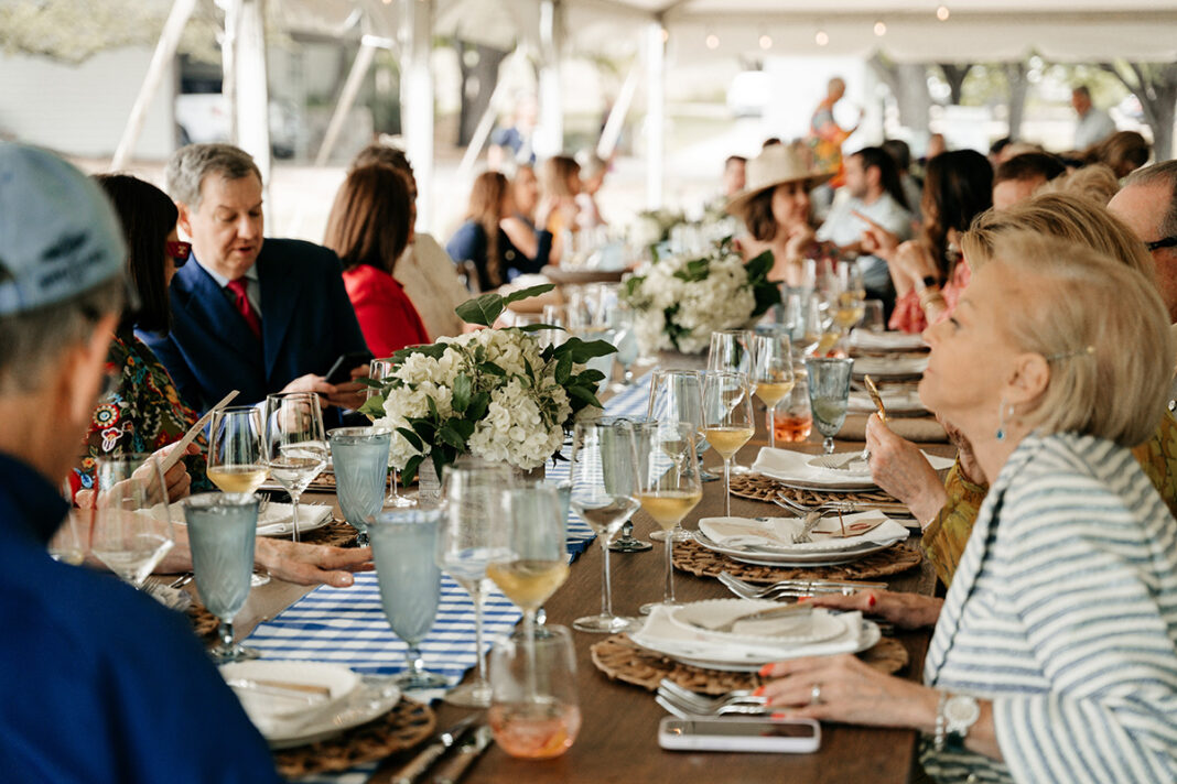 Diners enjoying a meal