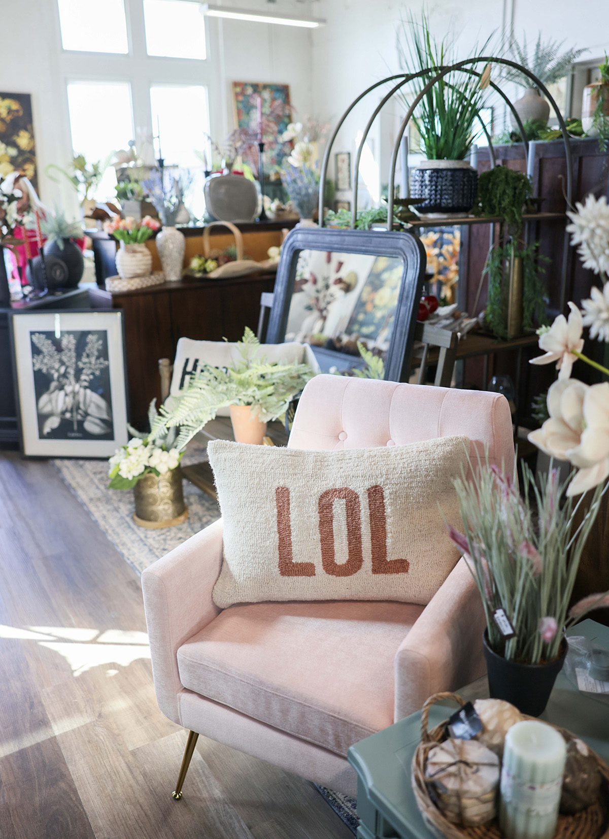 Frames an a "LOL" pillow at RQ Designs