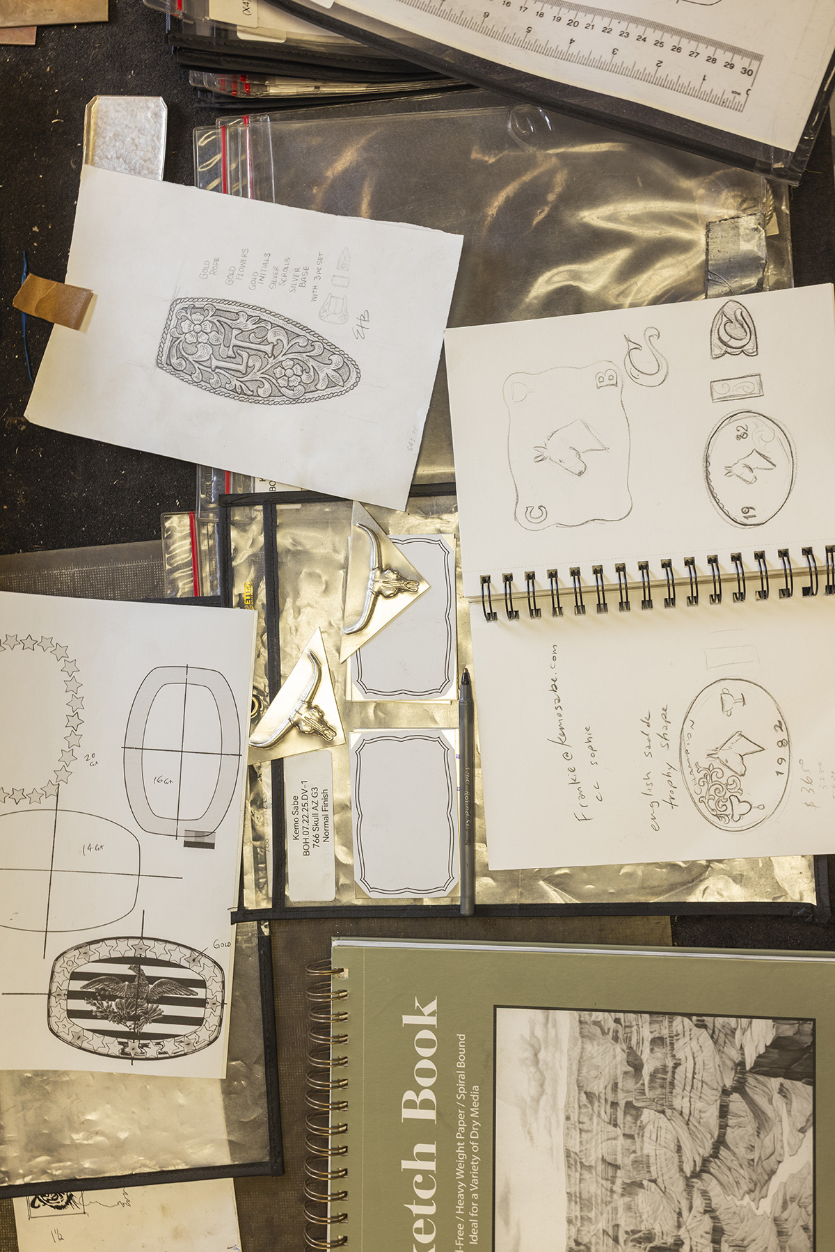 Sketches of designs from The Bohlin Company