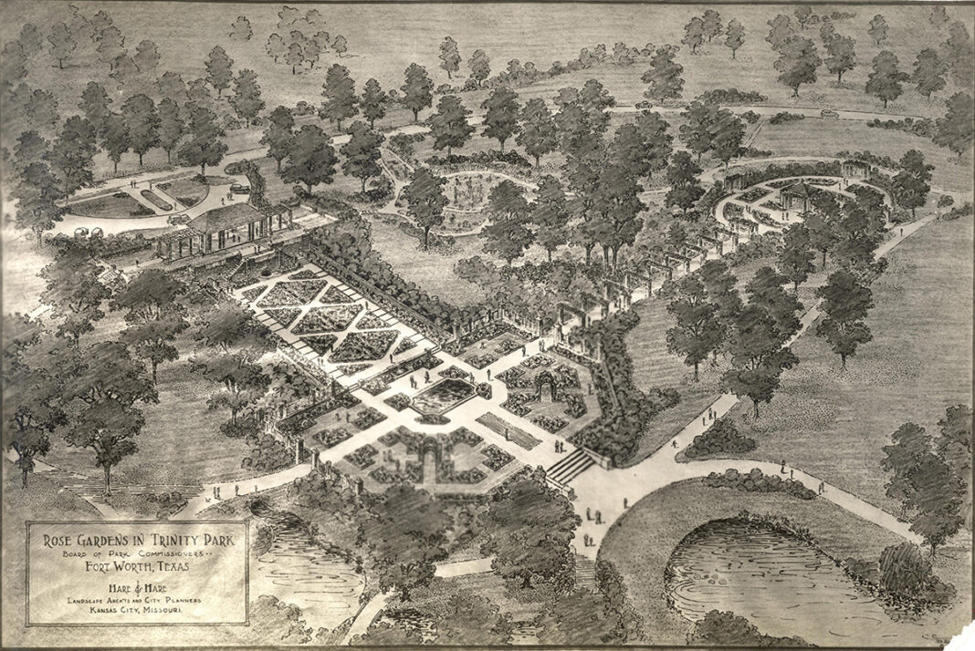 Hare and Hare drawing of Fort Worth Botanic Garden