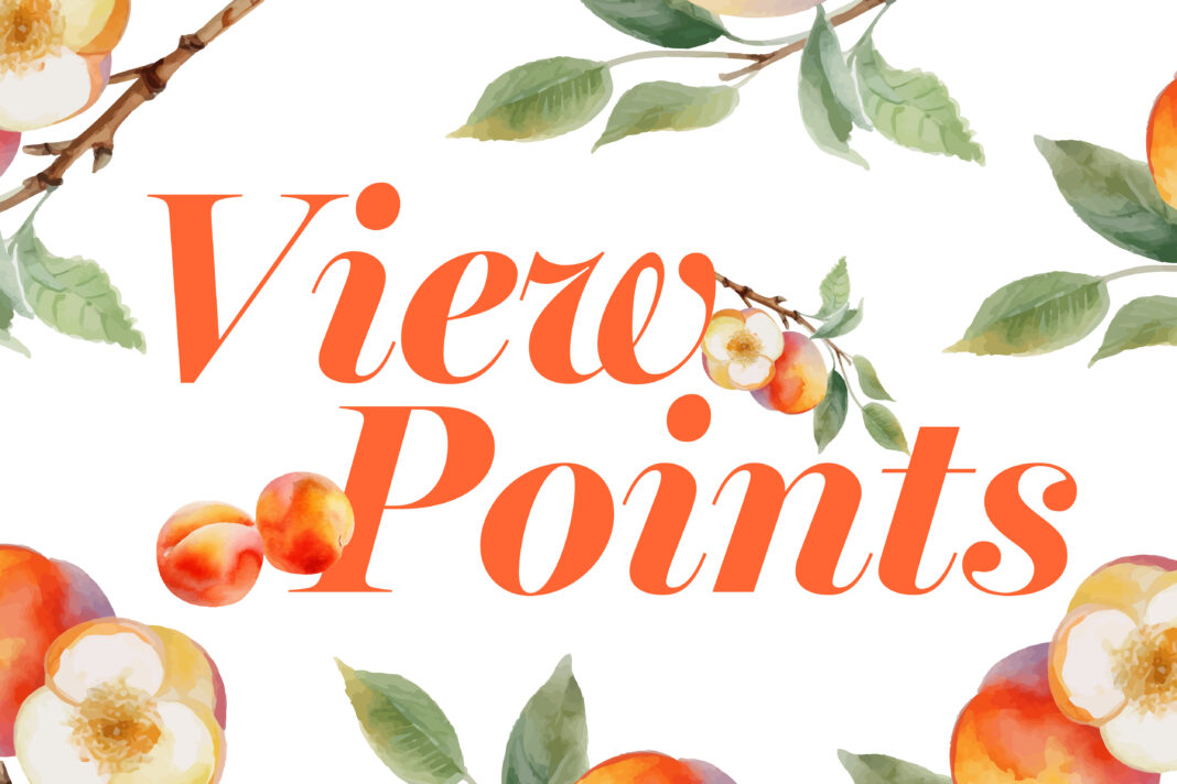 View Points surrounded by peaches