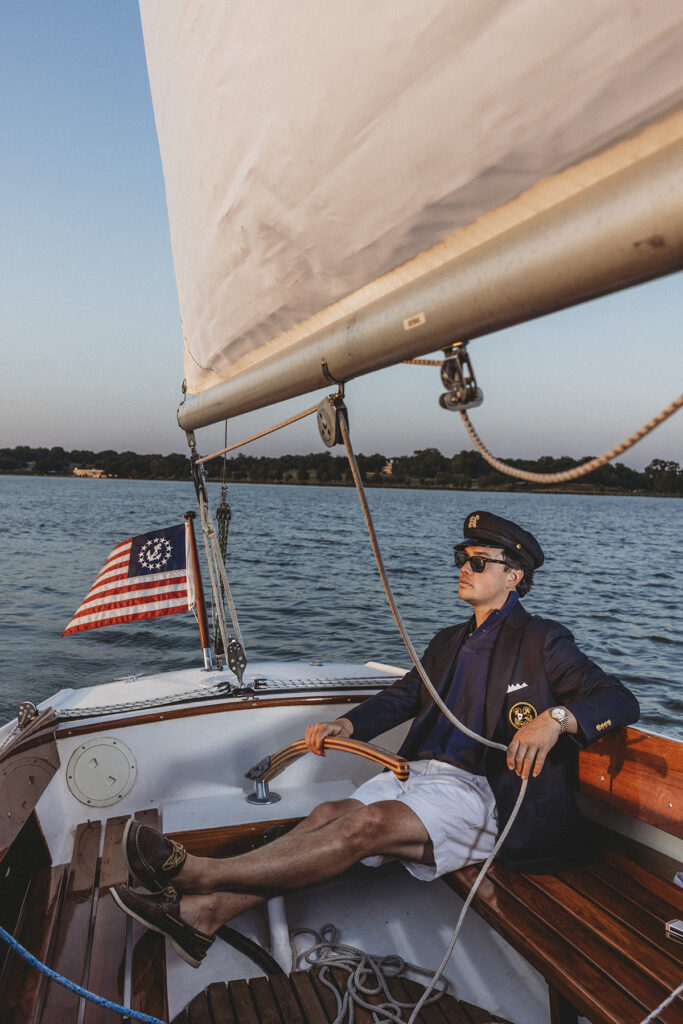 Houstoun Waring on his boat