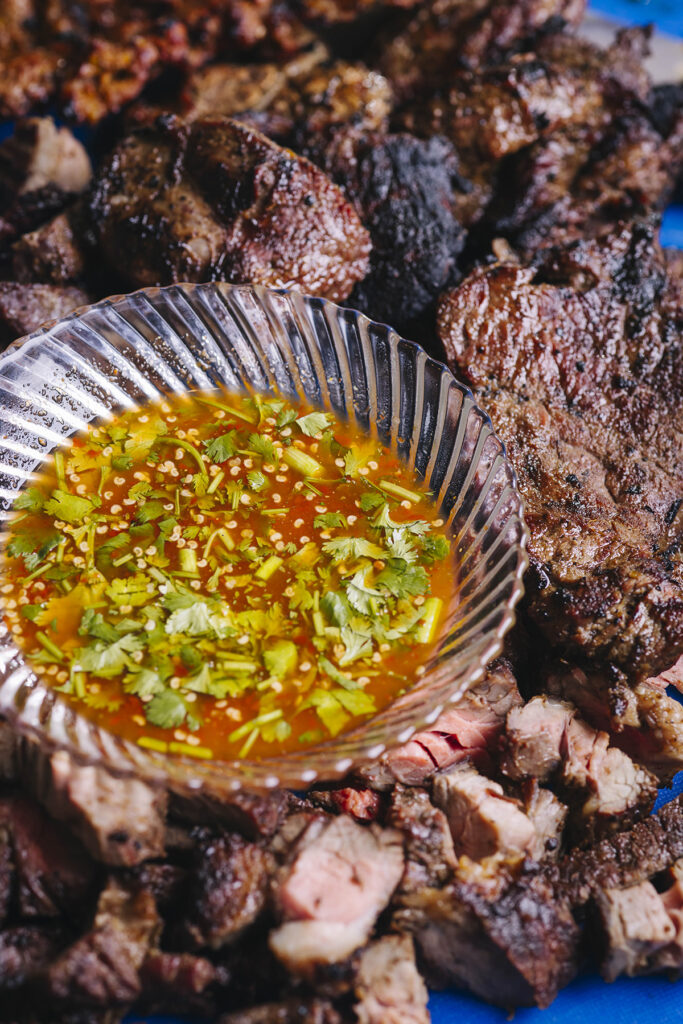 Kelly's Cambodian BBQ meats and sauce