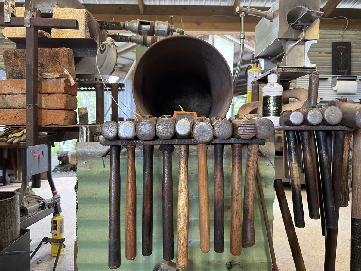 Inside Neil Kamimura's blacksmith shop