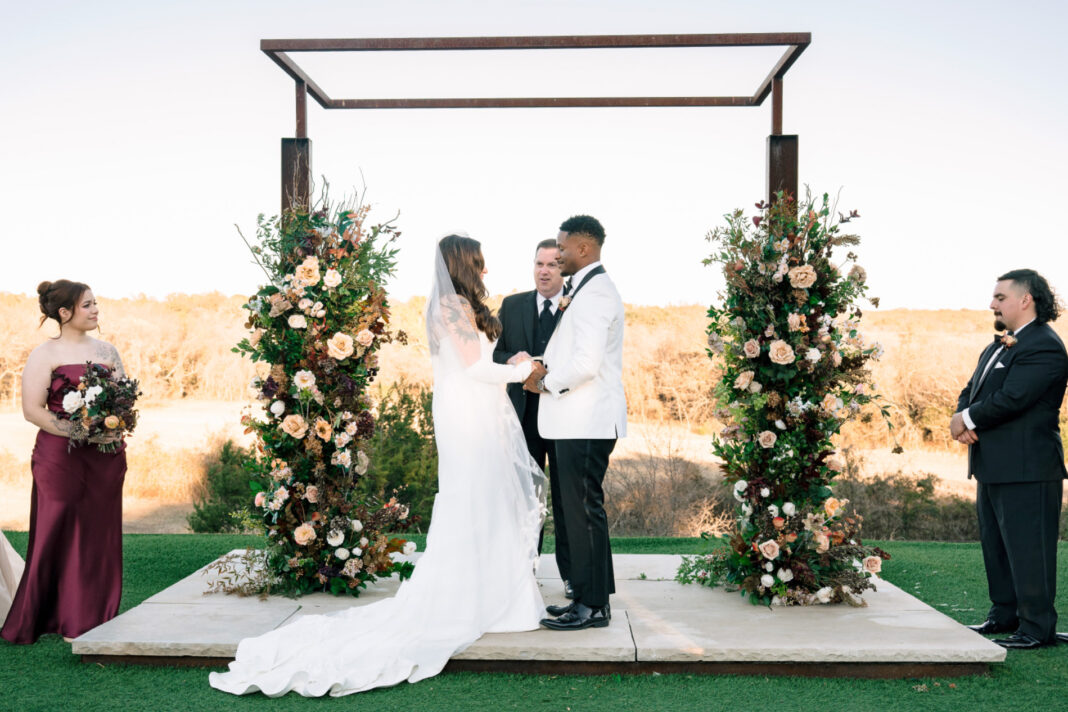 Lola and James at the altar