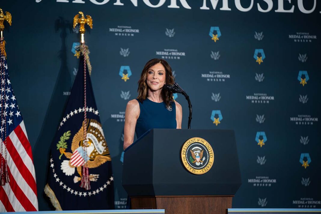 Charlotte Jones chairwoman of the National Medal of Honor Museum Speaking
